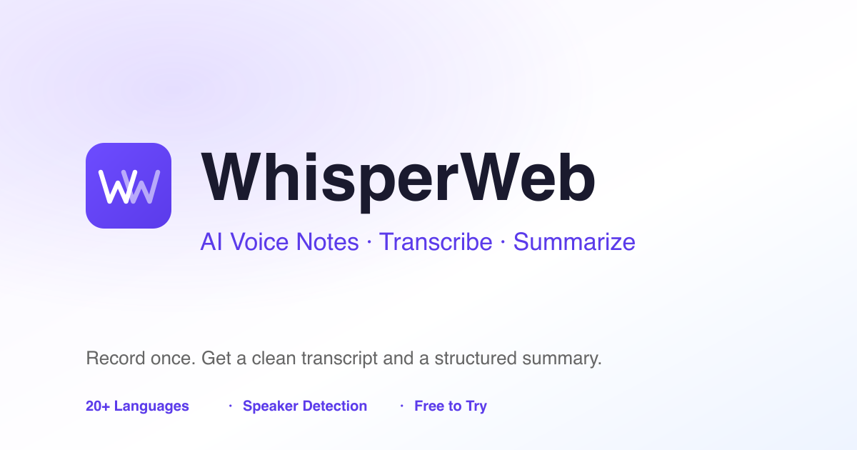 Whisper Web - Screenshot 1